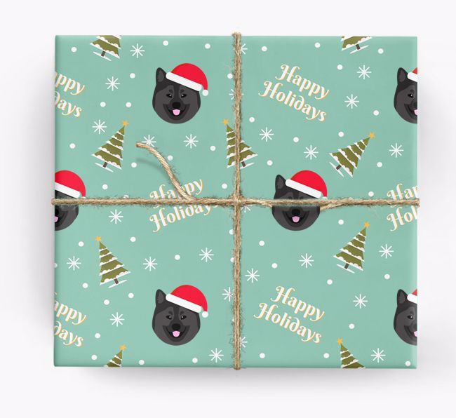 'Happy Holidays' - Personalized {breedFullName} Wrapping Paper