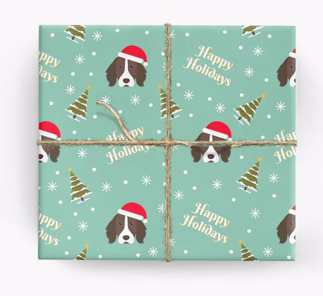 'Happy Holidays' - Personalized {breedFullName} Wrapping Paper