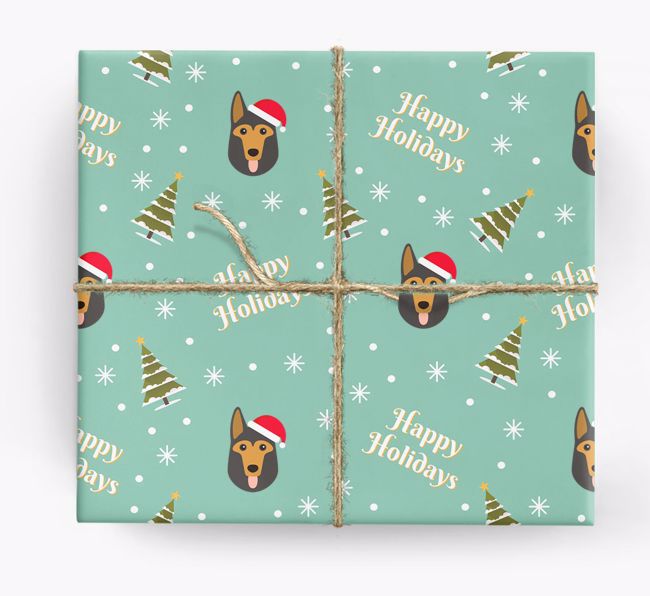 'Happy Holidays' - Personalised {breedFullName} Wrapping Paper