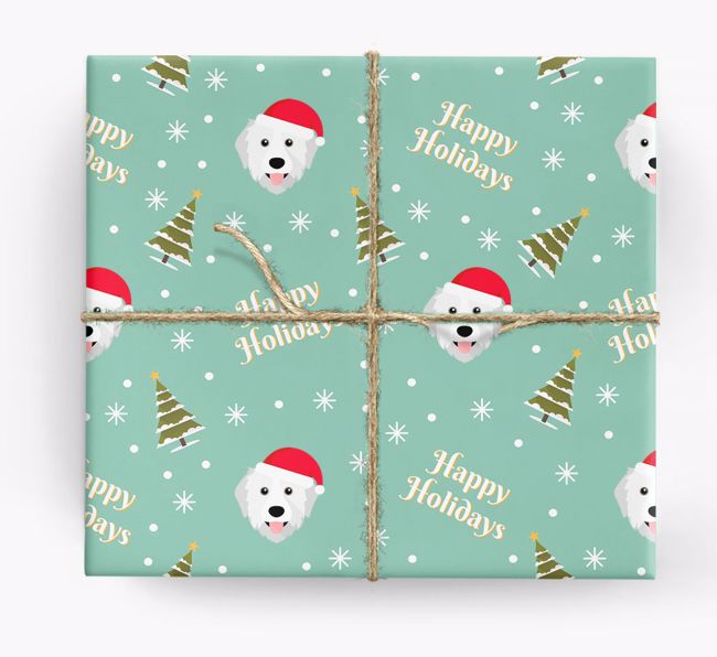 'Happy Holidays' - Personalized {breedFullName} Wrapping Paper