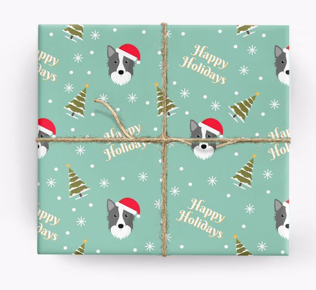 'Happy Holidays' - Personalised {breedFullName} Wrapping Paper