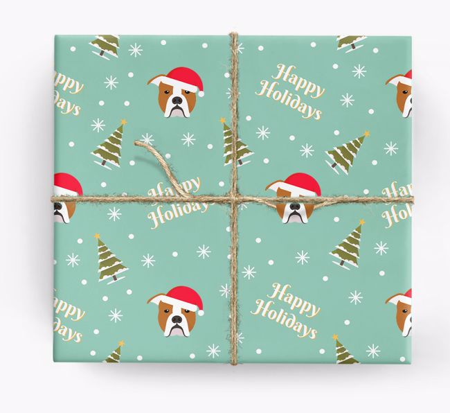 'Happy Holidays' - Personalised {breedFullName} Wrapping Paper