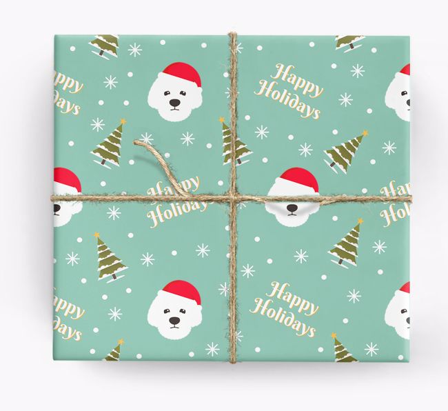 'Happy Holidays' - Personalized {breedFullName} Wrapping Paper