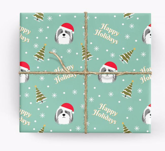 'Happy Holidays' - Personalised {breedFullName} Wrapping Paper