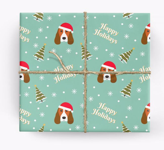 'Happy Holidays' - Personalized {breedFullName} Wrapping Paper