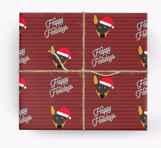 'Happy Holidays' - Personalized {breedFullName} Wrapping Paper