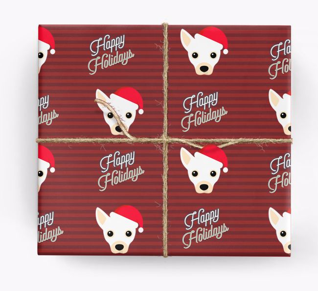 'Happy Holidays' - Personalized {breedFullName} Wrapping Paper