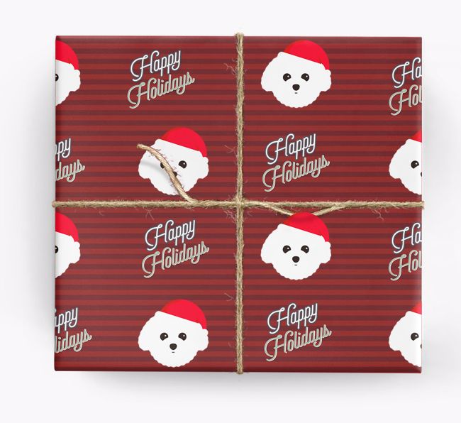 'Happy Holidays' - Personalized {breedFullName} Wrapping Paper