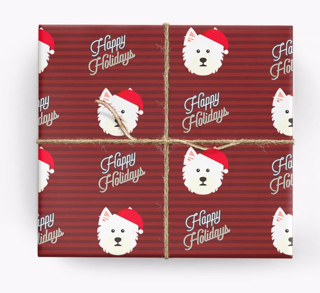 'Happy Holidays' - Personalized {breedFullName} Wrapping Paper