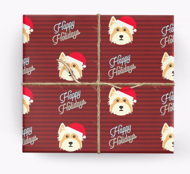 'Happy Holidays' - Personalised {breedFullName} Wrapping Paper