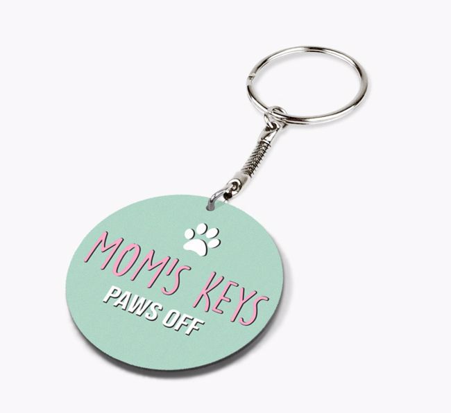 'Mom's Keys Paws Off' - Double-sided {breedFullName} Keyring