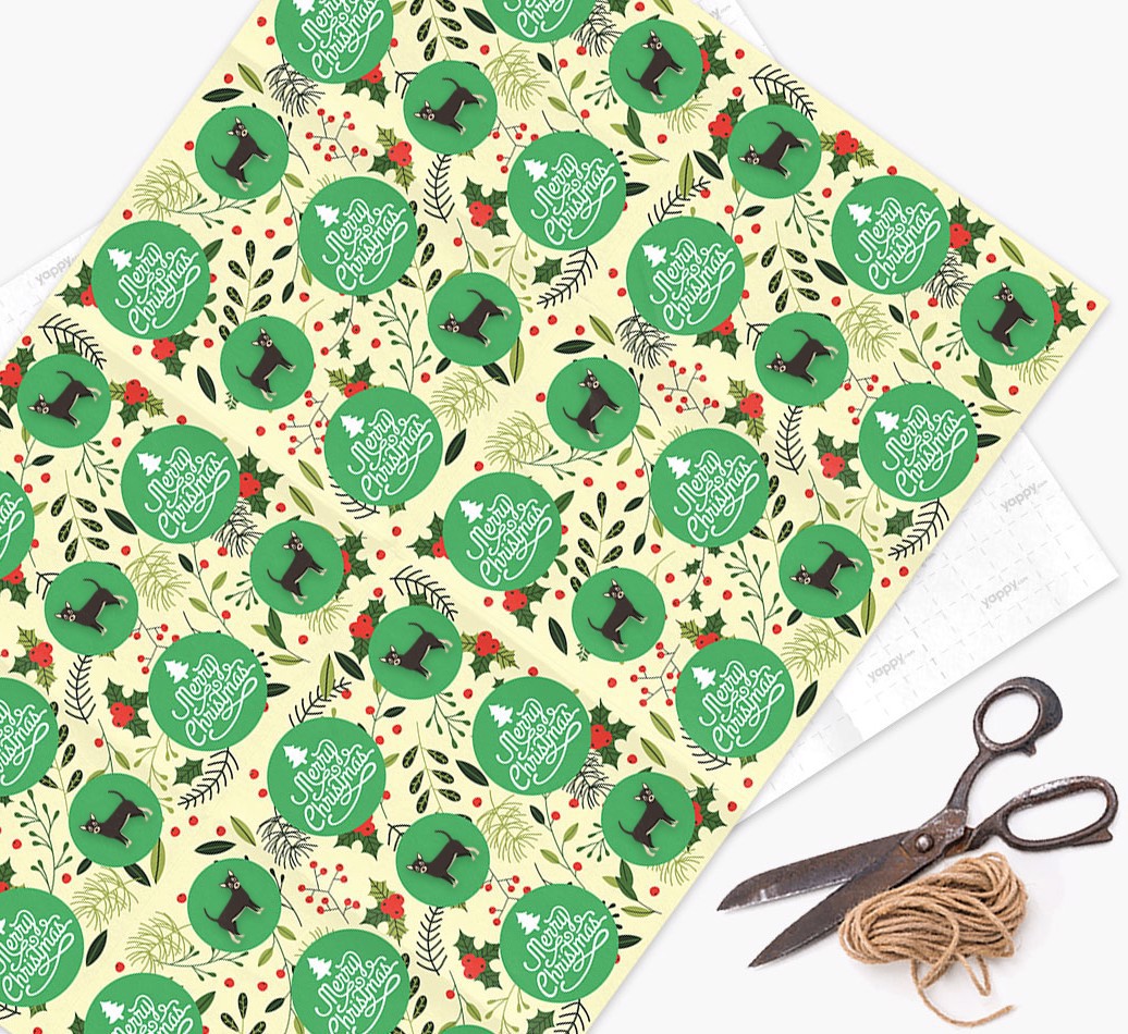 'Merry Christmas' - Personalised {breedFullName} Wrapping Paper - flat