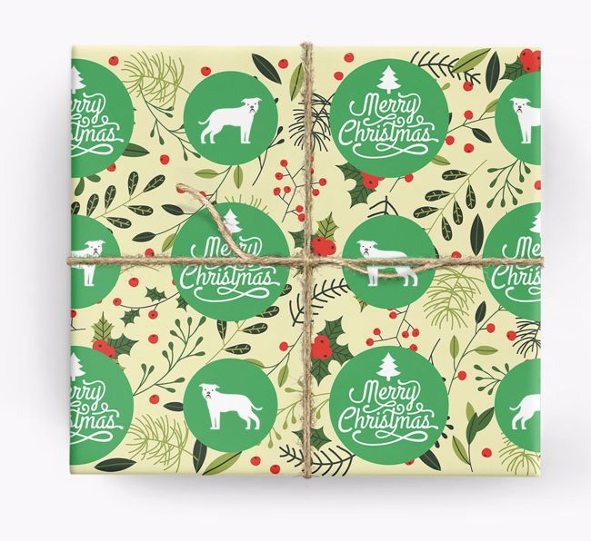 'Merry Christmas' - Personalized {breedFullName} Wrapping Paper