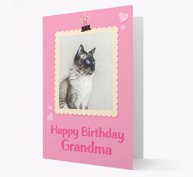 'Happy Birthday, Grandma' - {breedCommonName} Photo Upload Card