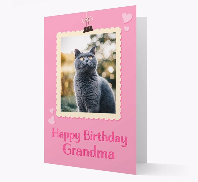 'Happy Birthday, Grandma' - {breedCommonName} Photo Upload Card