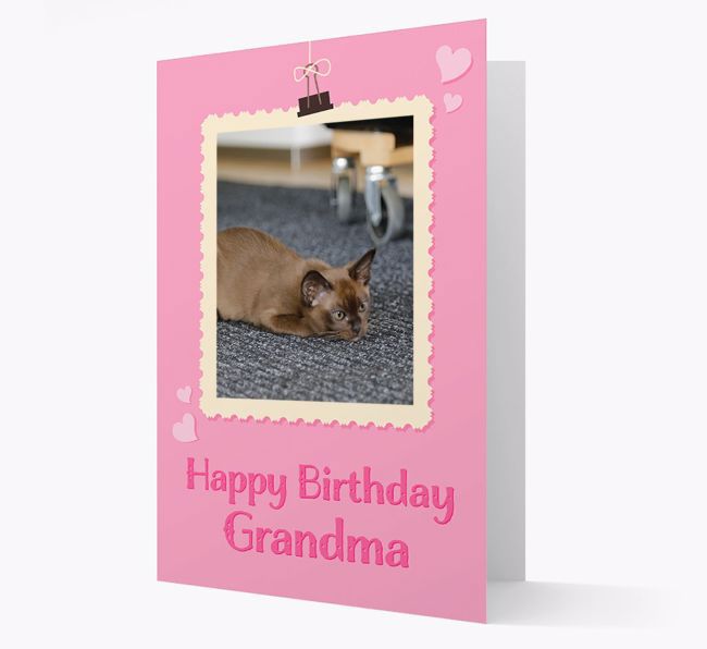 'Happy Birthday, Grandma' - {breedCommonName} Photo Upload Card
