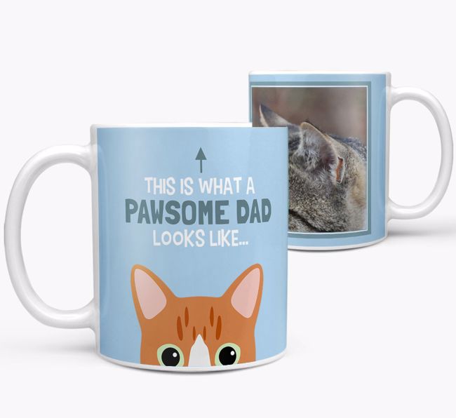 'Pawsome Dad' - Photo Upload Mug with {breedCommonName} Icon