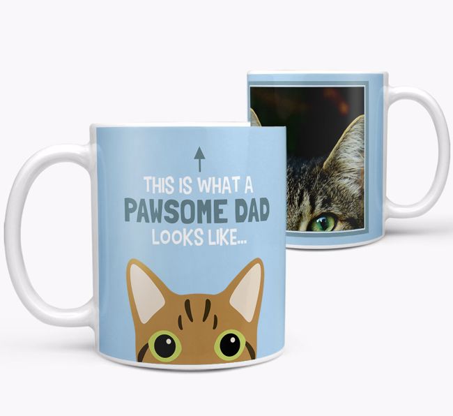 'Pawsome Dad' - Photo Upload Mug with {breedCommonName} Icon