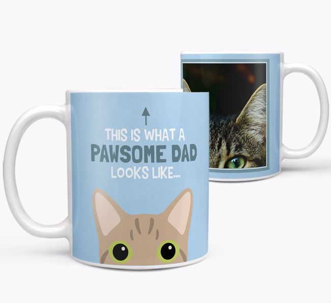 'Pawsome Dad' - Photo Upload Mug with {breedCommonName} Icon