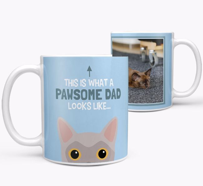 'Pawsome Dad' - Photo Upload Mug with {breedCommonName} Icon