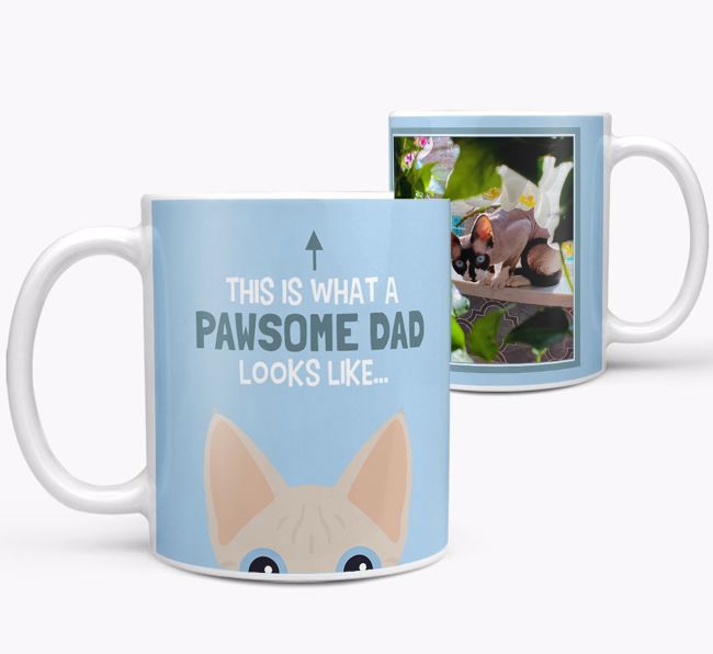 'Pawsome Dad' - Photo Upload Mug with {breedCommonName} Icon