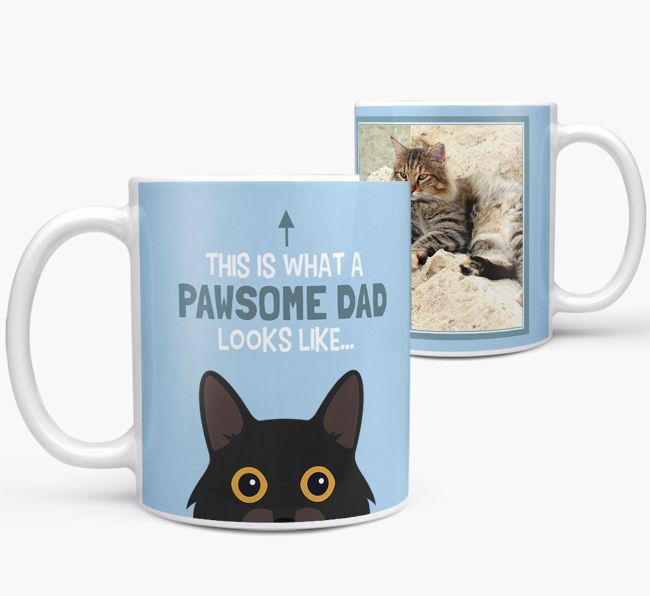 'Pawsome Dad' - Photo Upload Mug with {breedCommonName} Icon