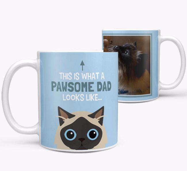 'Pawsome Dad' - Photo Upload Mug with {breedCommonName} Icon
