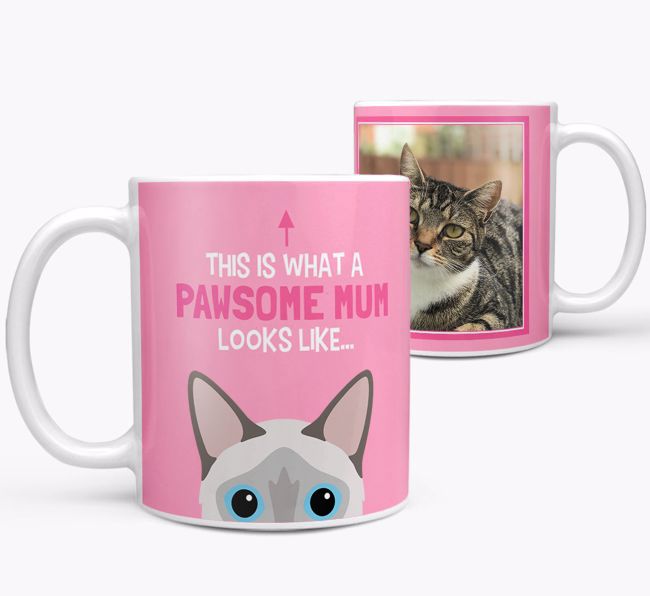 'Pawsome Mum' - Photo Upload Mug with {breedCommonName} Icon