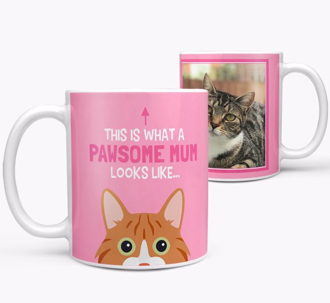 'Pawsome Mum' - Photo Upload Mug with {breedCommonName} Icon