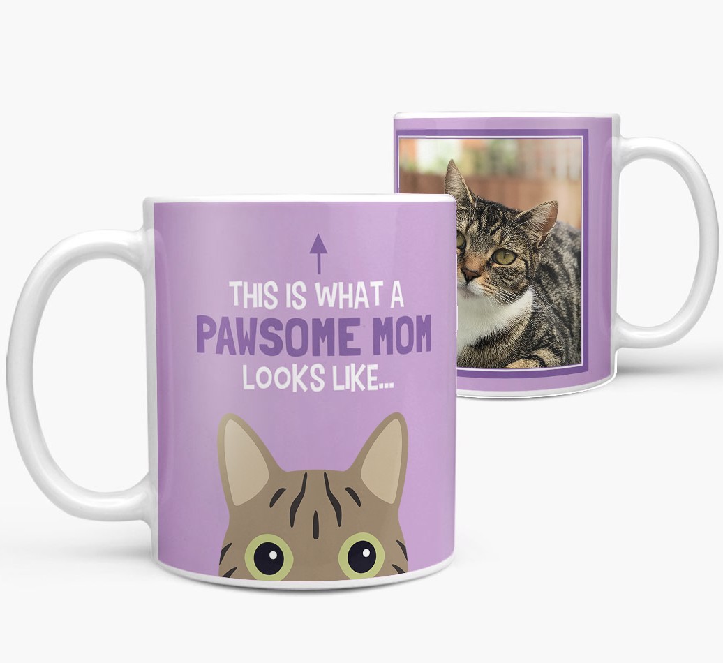 'Pawsome Mom' - Personalized {breedFullName} Mug Side View