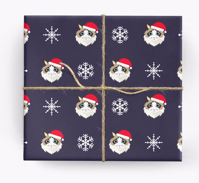 'Snowflake' - Personalised {breedFullName} Wrapping Paper