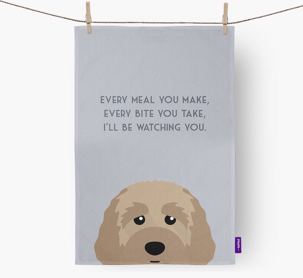 '{breedFullName} 'I'll be watching you' Tea Towel