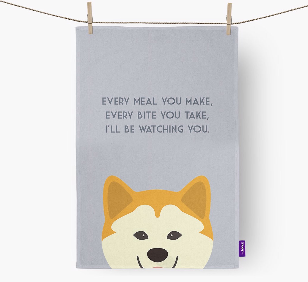 '{breedFullName} 'I'll be watching you' Dish Towel