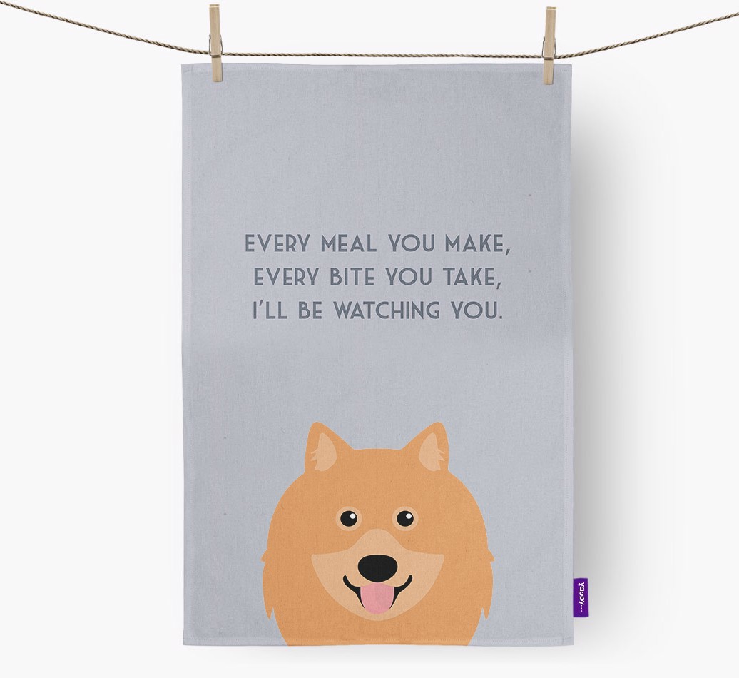 '{breedFullName} 'I'll be watching you' Dish Towel