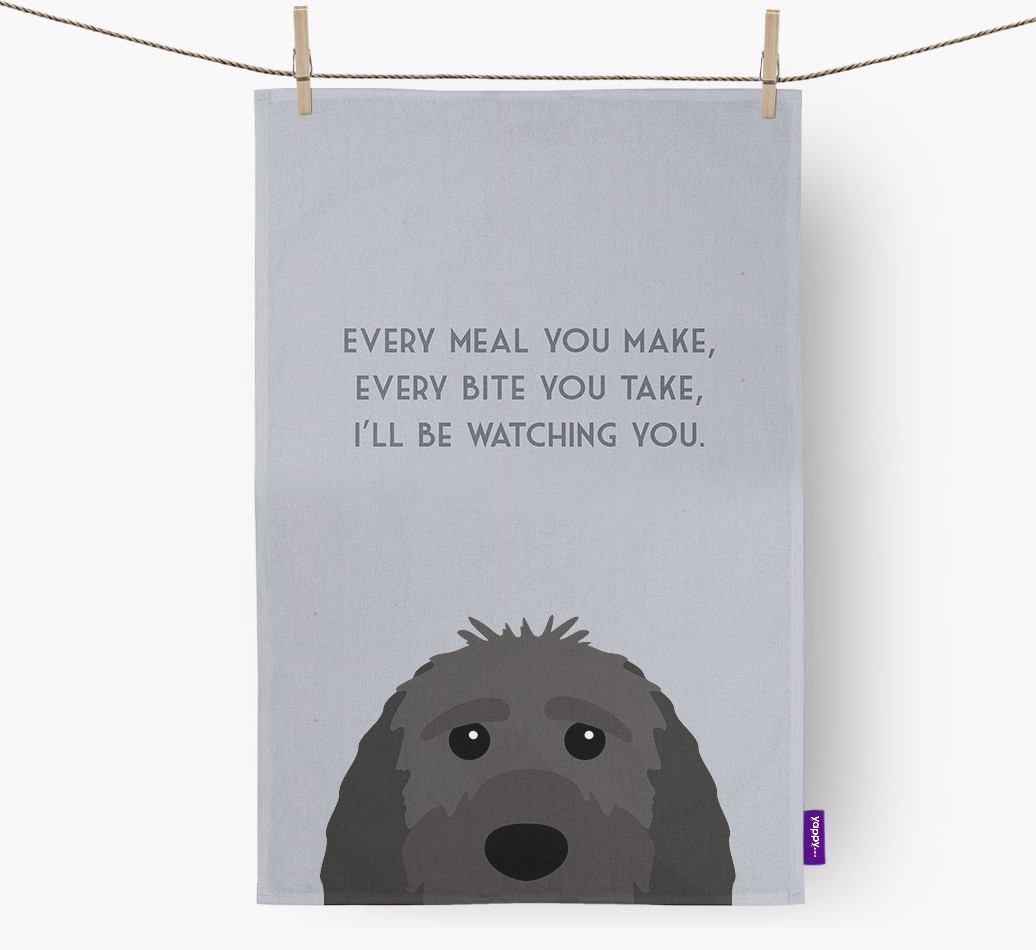 '{breedFullName} 'I'll be watching you' Tea Towel