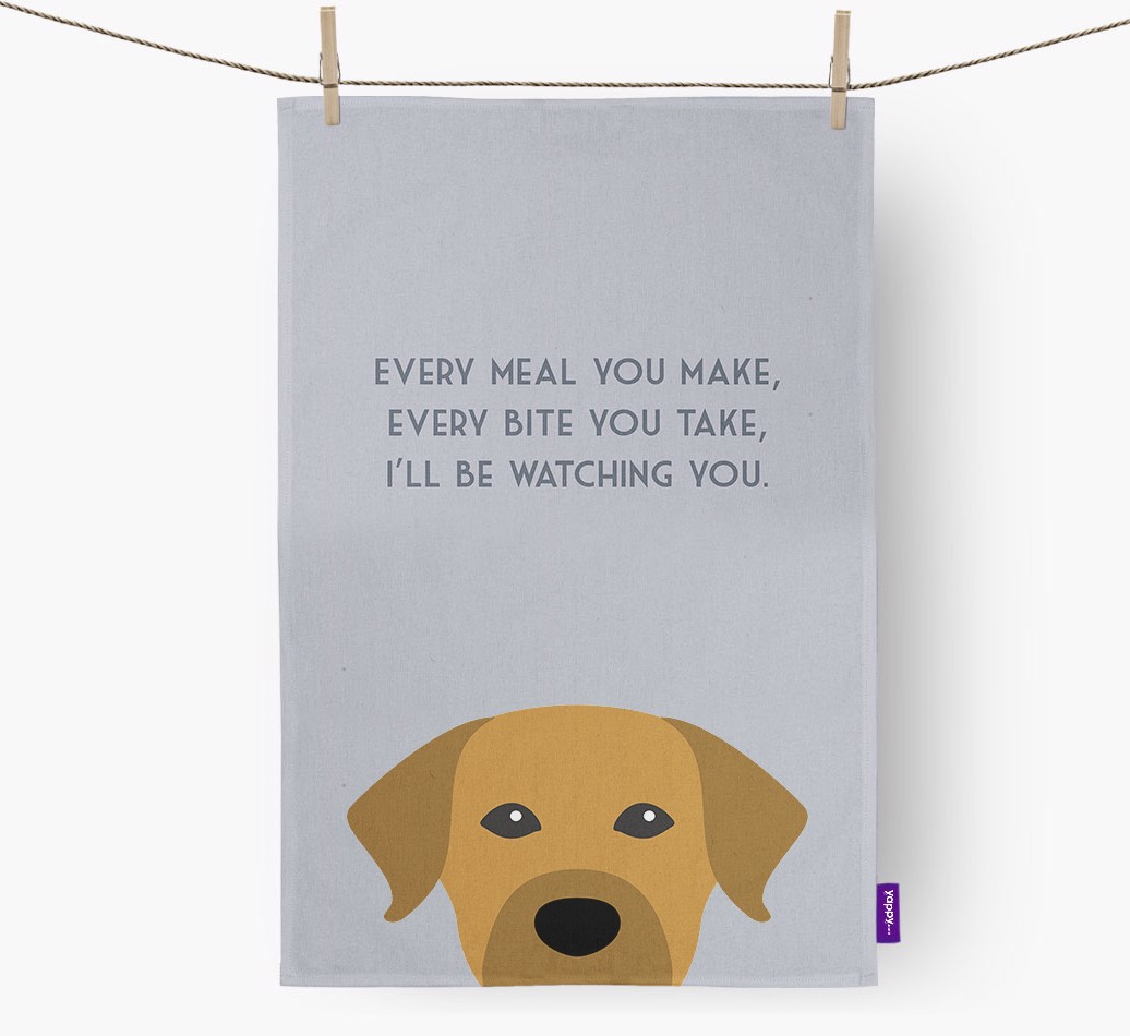 '{breedFullName} 'I'll be watching you' Tea Towel