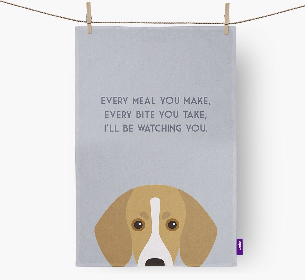 '{breedFullName} 'I'll be watching you' Dish Towel