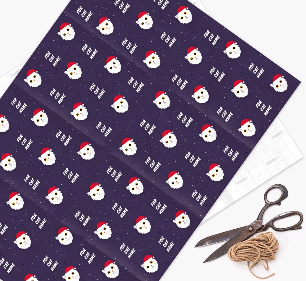 'Christmas Wrapping Paper' - Personalised {breedFullName} Wrapping Paper - flat