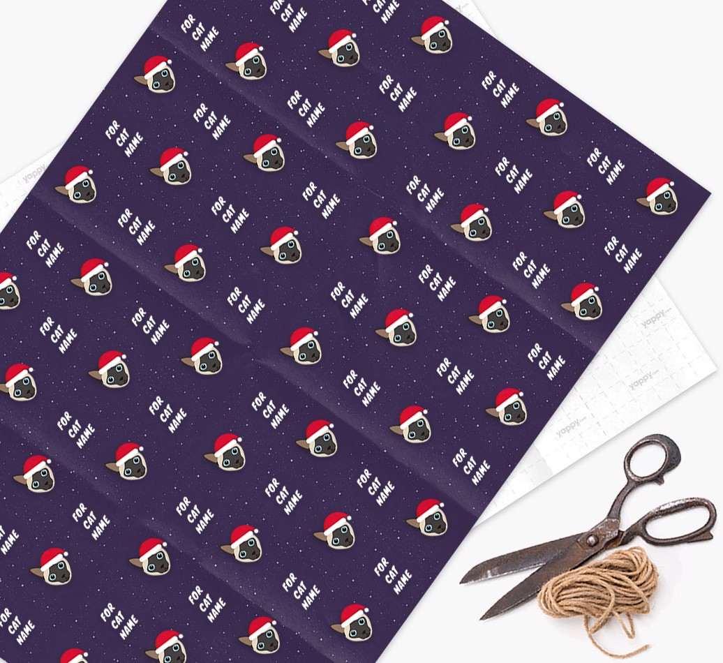 'Christmas Wrapping Paper' - Personalised {breedFullName} Wrapping Paper - flat
