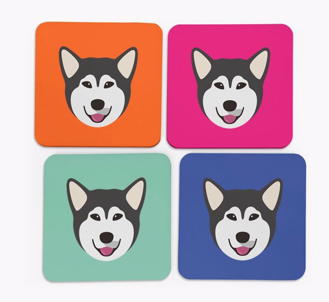 {breedCommonName} Icon Coasters 4 pack