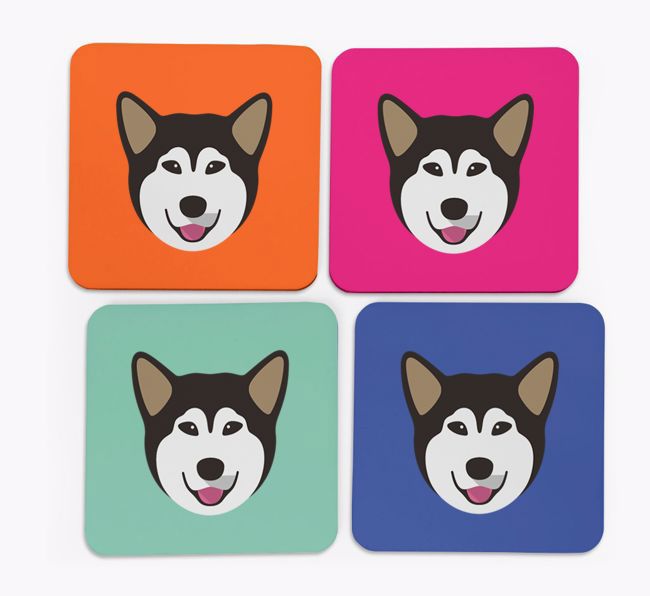 {breedCommonName} Icon Coasters 4 pack