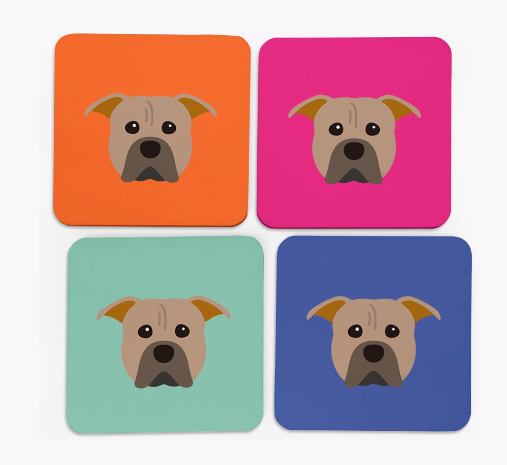 {breedCommonName} Icon Coasters - Set of 4 -front