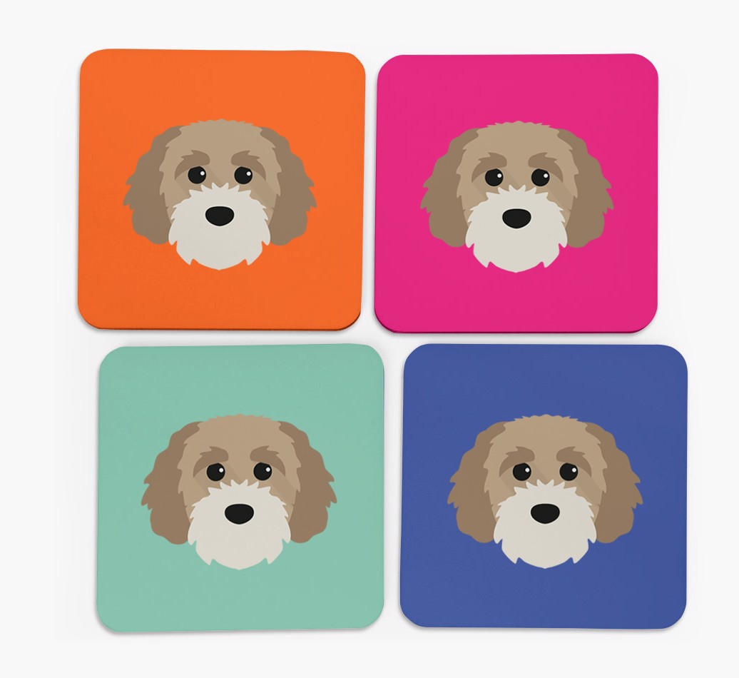 {breedCommonName} Icon Coasters - Set of 4 -front