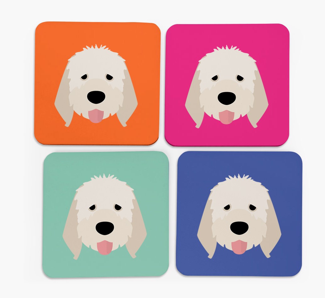 {breedCommonName} Icon Coasters - Set of 4 -front