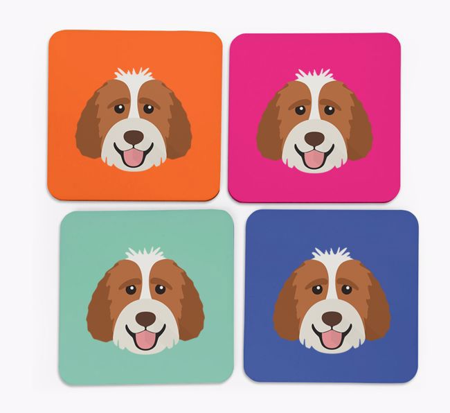 {breedCommonName} Icon Coasters 4 pack