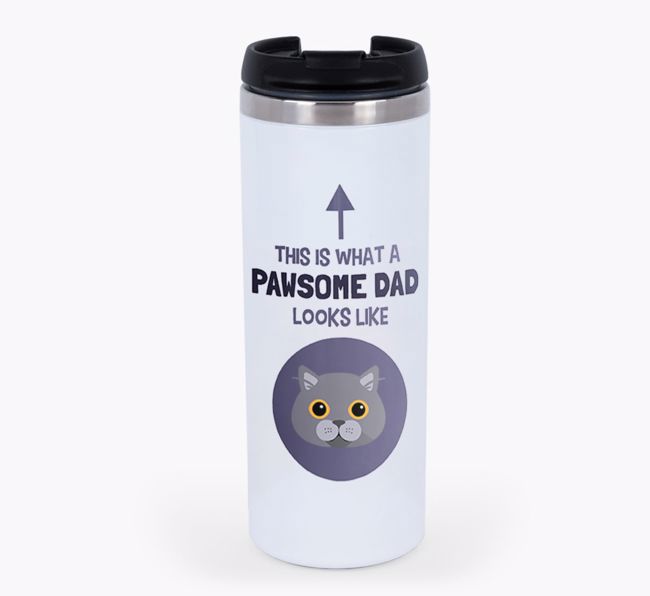 'Pawsome Dad' - Personalised {breedCommonName} Travel Mug