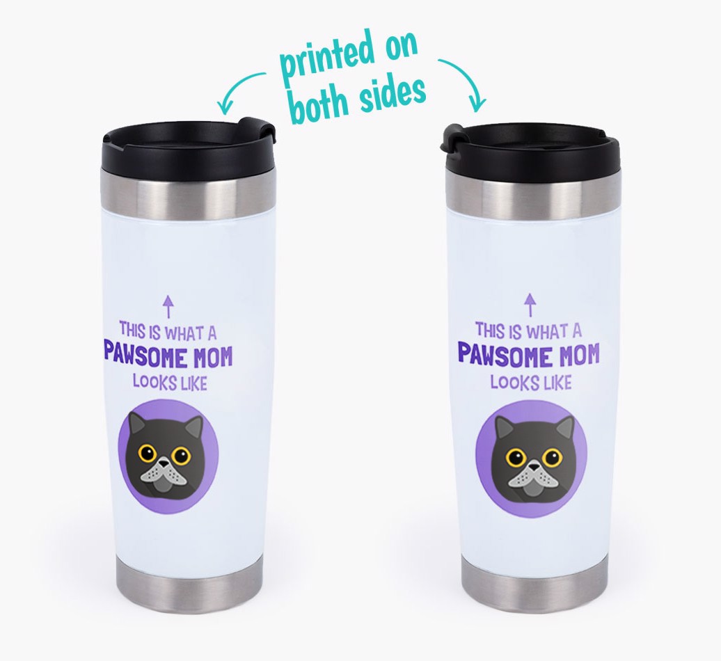 'Pawsome Mom' - Personalized Travel Mug