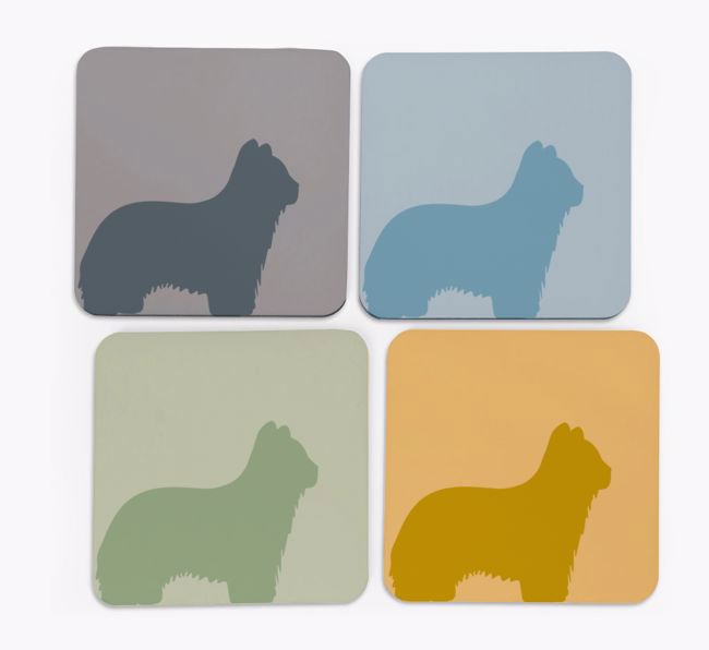 {breedCommonName} Silhouette Coasters 4 pack