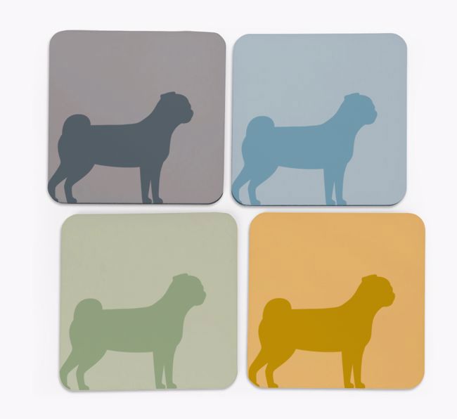 {breedCommonName} Silhouette Coasters 4 pack