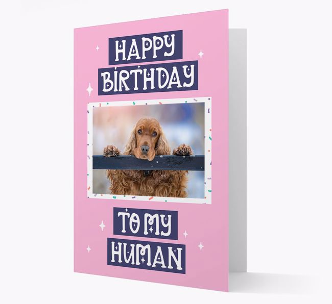 'Happy Birthday To My Human' - Personalised Photo Upload {breedFullName} Card